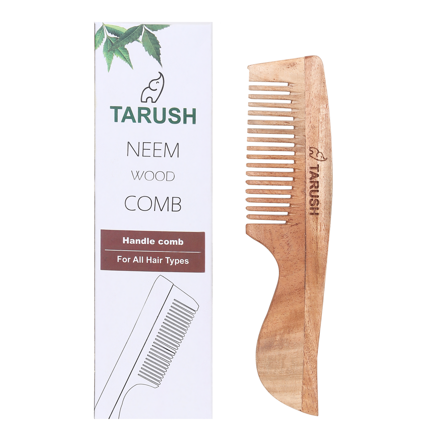 Neem Wood Hair Comb Pack of 3 – Natural Anti-Dandruff Wooden Combs for Hair Growth, Scalp Care & Frizz Control – Eco-Friendly